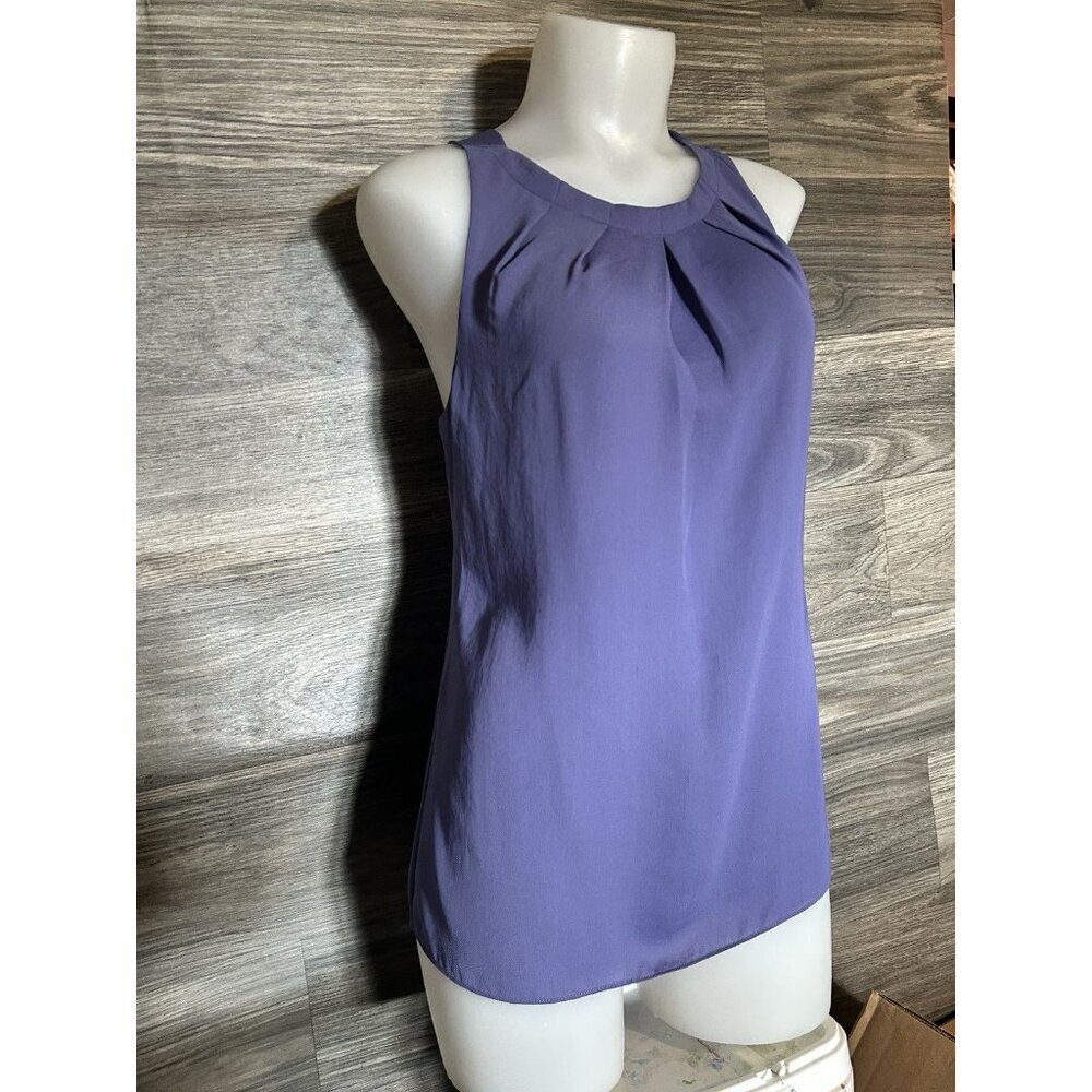 Banana Republic Purple Blouse Racer Back Side Zip - Picture 3 of 11